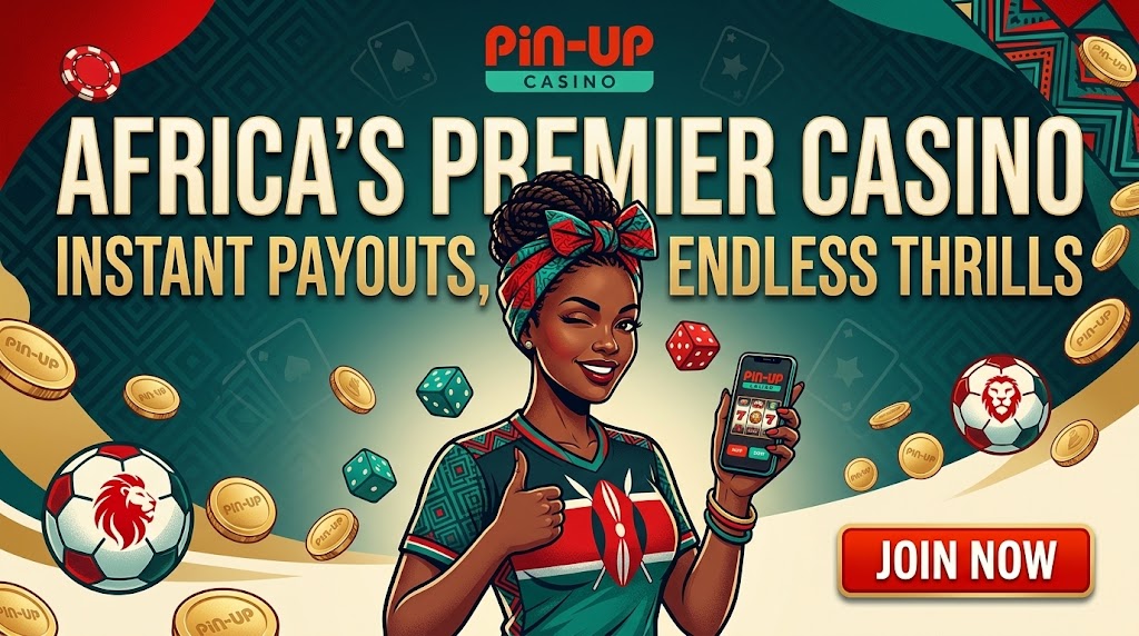 Pin Up Casino mobile play screen with smartphone lobby and join button